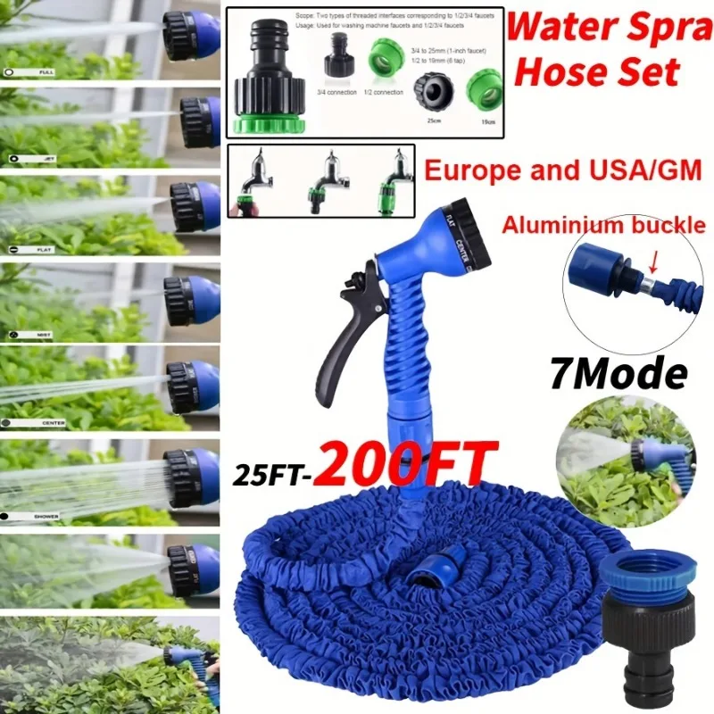 New 25FT-200FT Expandable Garden Watering Hose High Pressure Car Wash Magic Flexible Water Hose Jardin Irrigation Cleaning Tools