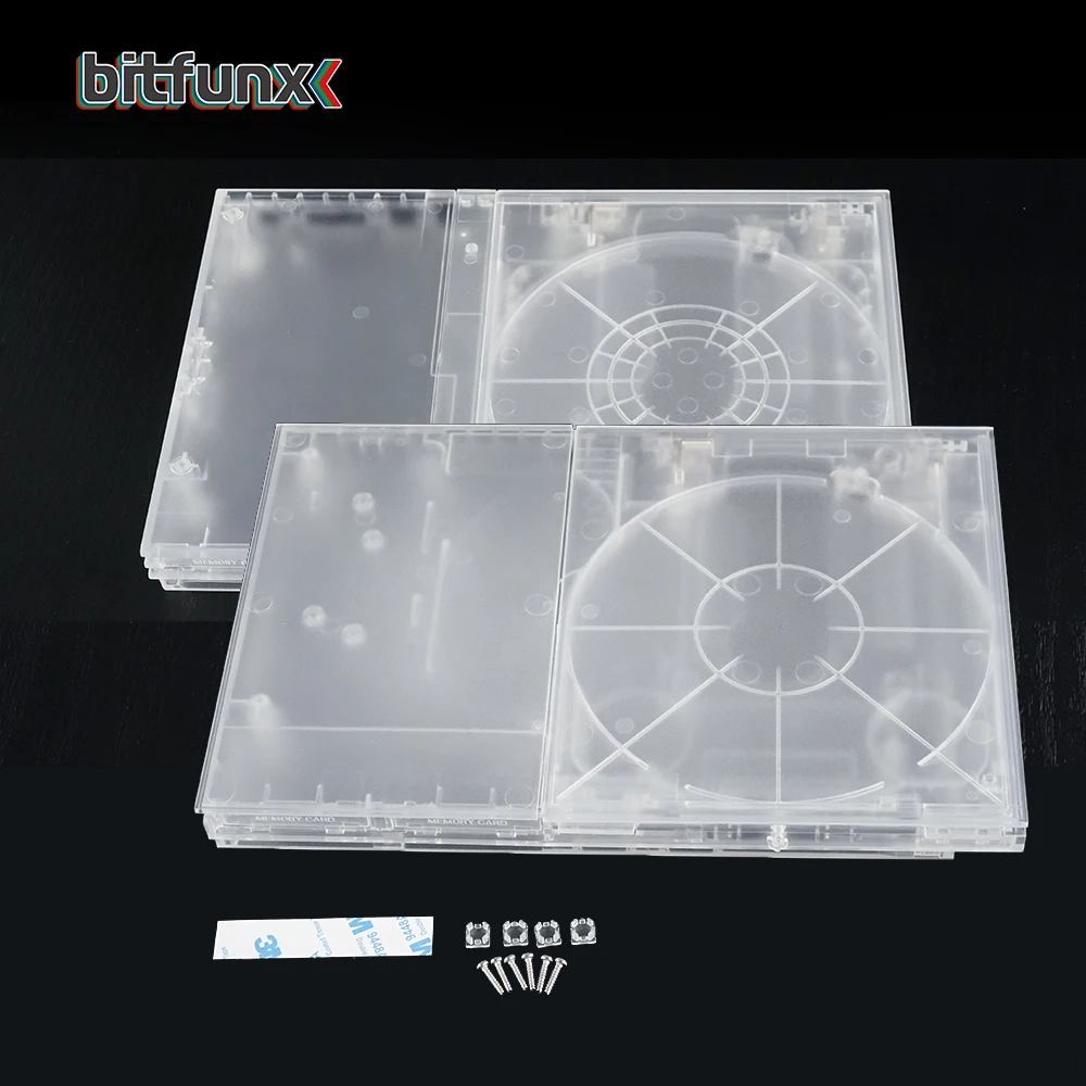 Bitfunx Transparent Replacement Shell Full Housing Case for PlayStation2 Slim for PS2 Slim Game Console