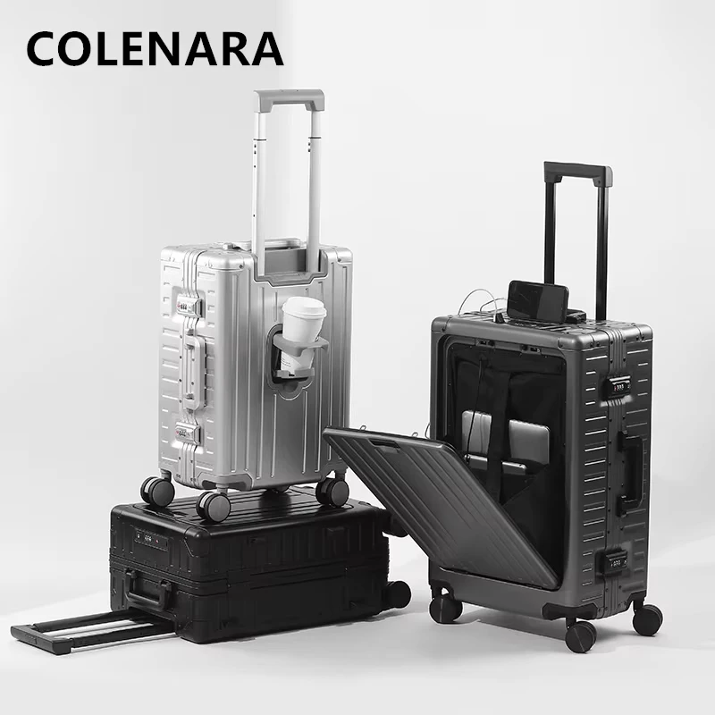 COLENARA Men's Luggage 20-inch All-aluminum Magnesium Alloy Boarding Box 24