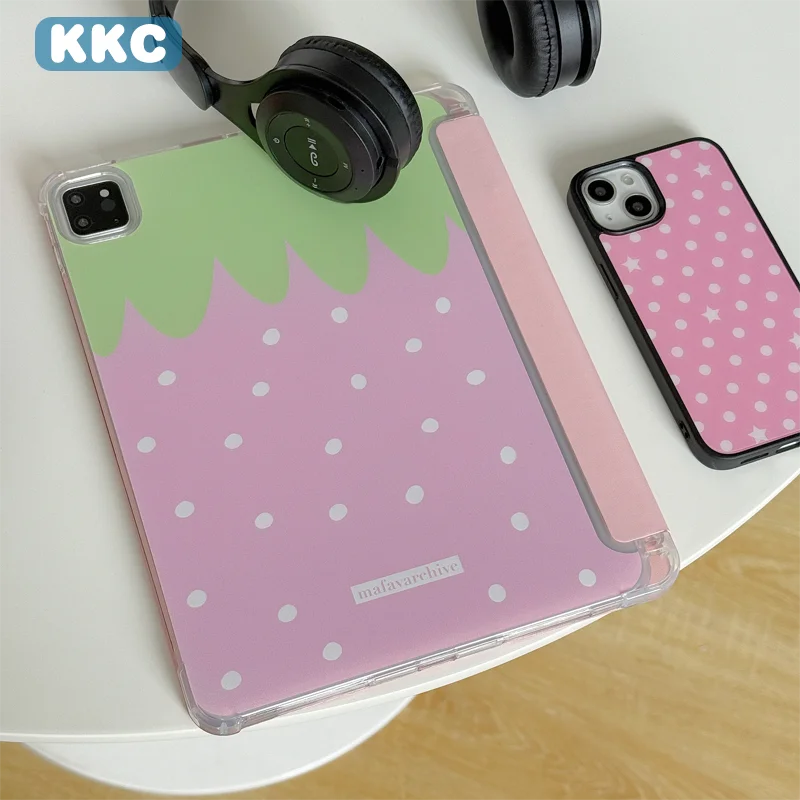 

pink Strawberry Star Wave Point Korean INS For iPad 9/8/7th Gen 10.2-inch/iPad Pro 10/11th A16 2025/11in 2018-2025 2026 M4 Cover