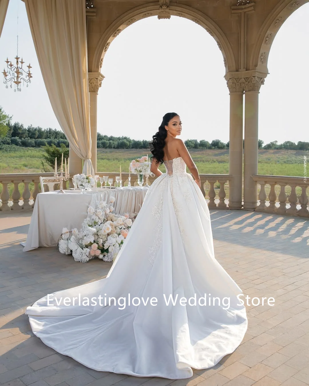 Popolare Sweethart Applique in pizzo da sposa Grown A Line Abiti da sposa Sweep Train Custom Made 2026 Vestido De Noival