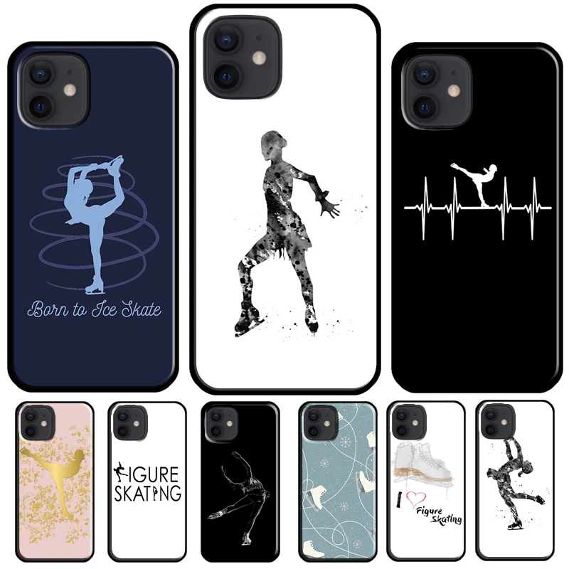 Figure Skating Ice Skating Soft TPU Cover For iPhone 16 15 XR X XS 11 14 12 13 Pro Max 12 Mini Plus Phone Case