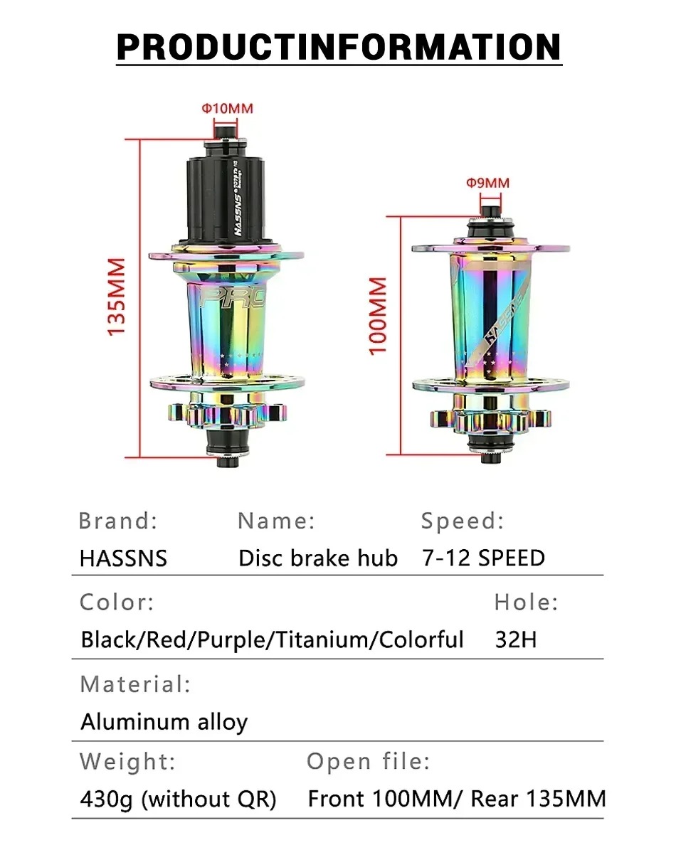 HASSNS PRO7 Bicycle Hub 32H J-Bend Spokes 135x10 142x12 12x148 HG/XD/MS 4Pcs Sealed Bearing for SHIMANO Mountain Bike Freehub