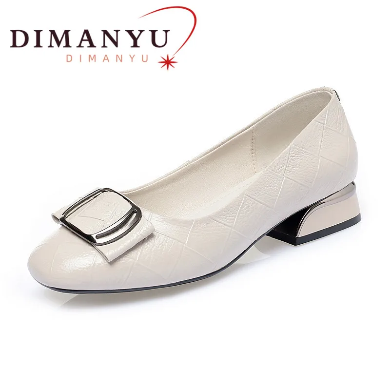 DIMANYU Women Formal Shoes 2024 New Genuine Leather Women Shallow Mouth Shoes Red Women Shoes Large Size Nurse Shoes Ladies