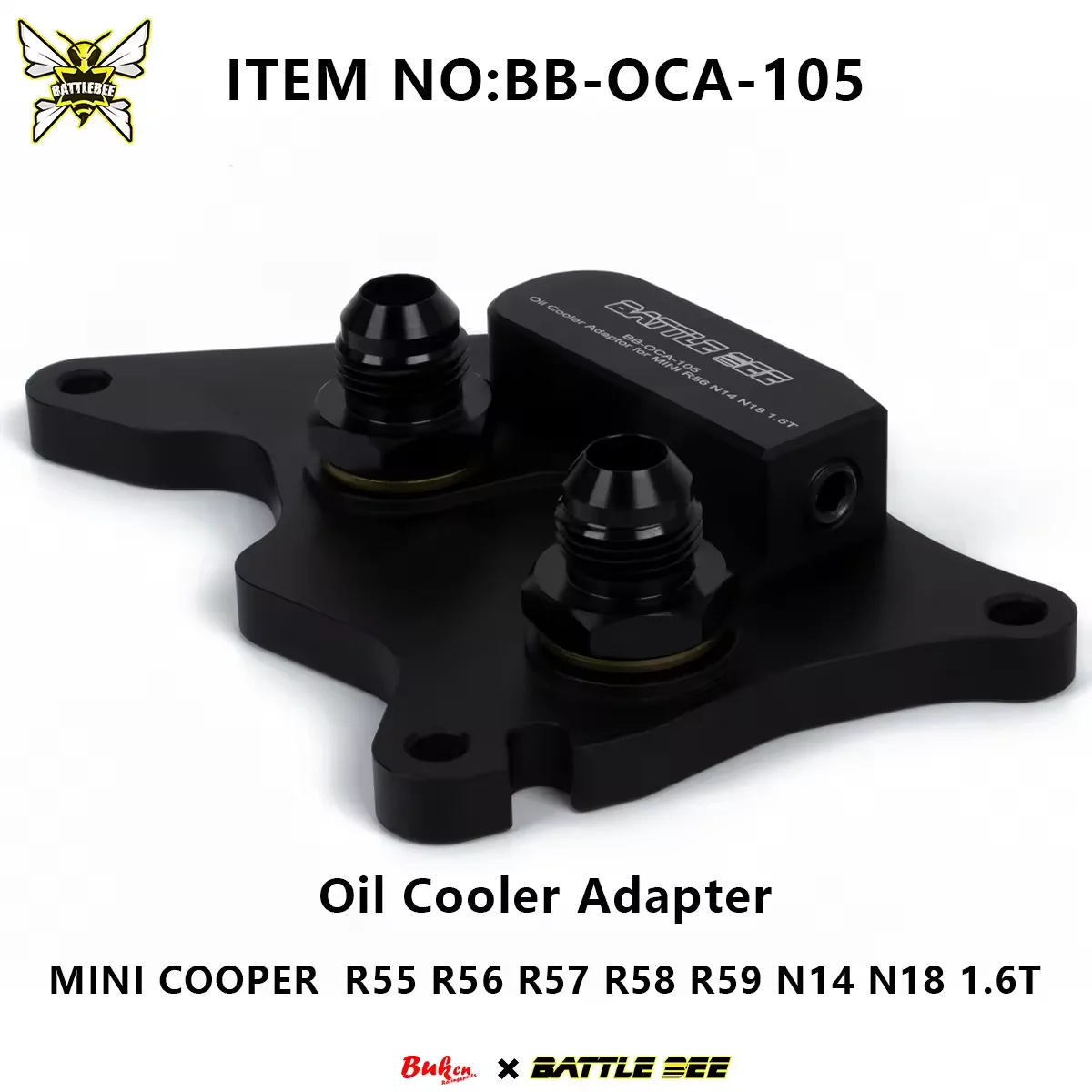 BATTLEBEE Automotive Car Oil Cooler Adapter Filter Sandwich Plate Adapter With Connecter For MINI R56 N14B16 1.6T BB-OCA-105