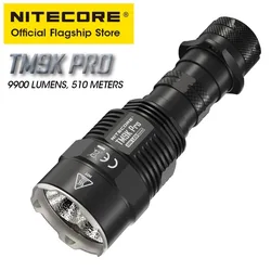 戦術的な懐中電灯Nitecore-TM9Kプロ,9900ルーメン,自己防衛スポットライト,USB-C充電式光源,18w急速充電qc