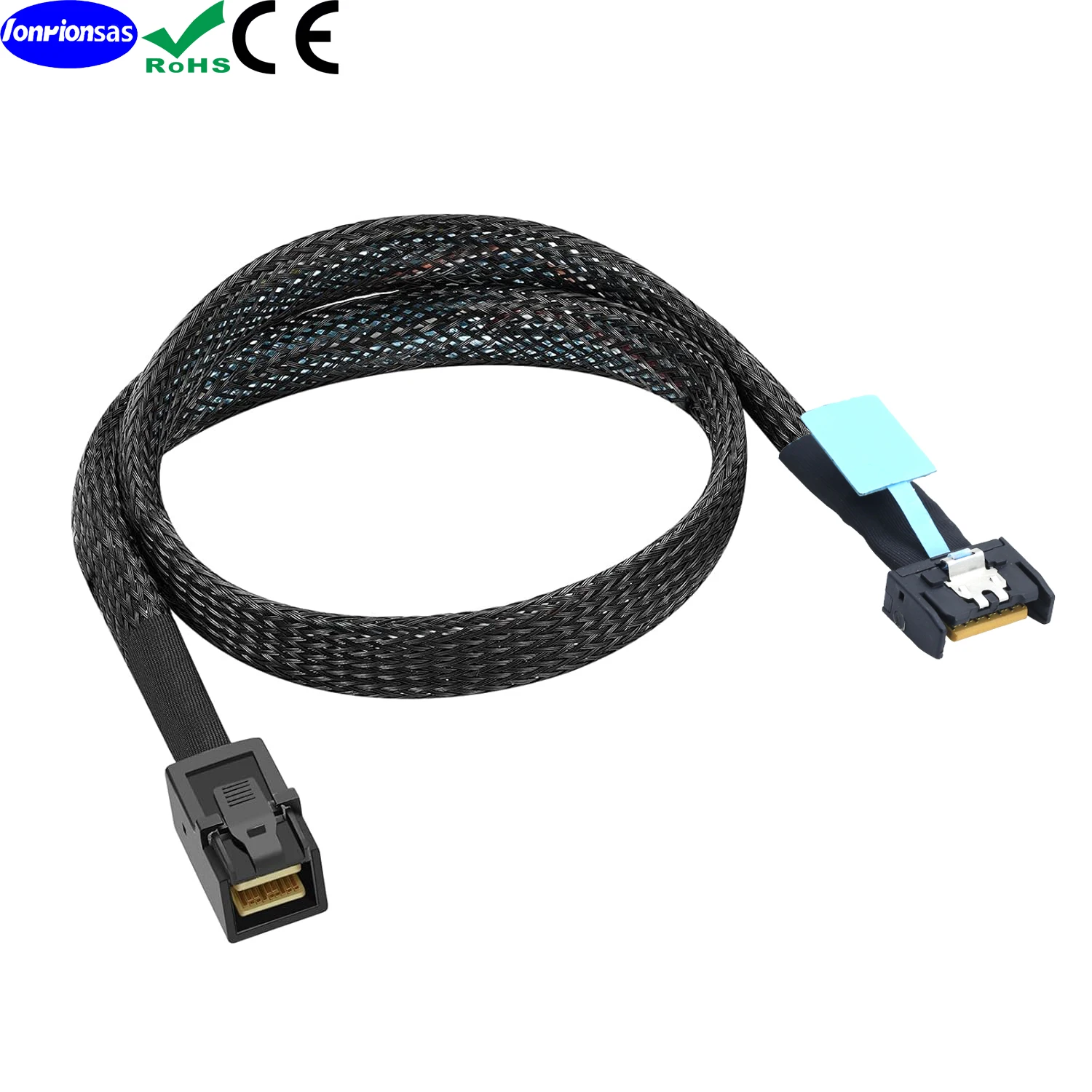 Lontion#Gen5 PCIe Slimline SFF-8654 MCIO 4i to SFF-8643 Mini SAS HD Cable for Server RAID Controller Hard Disk