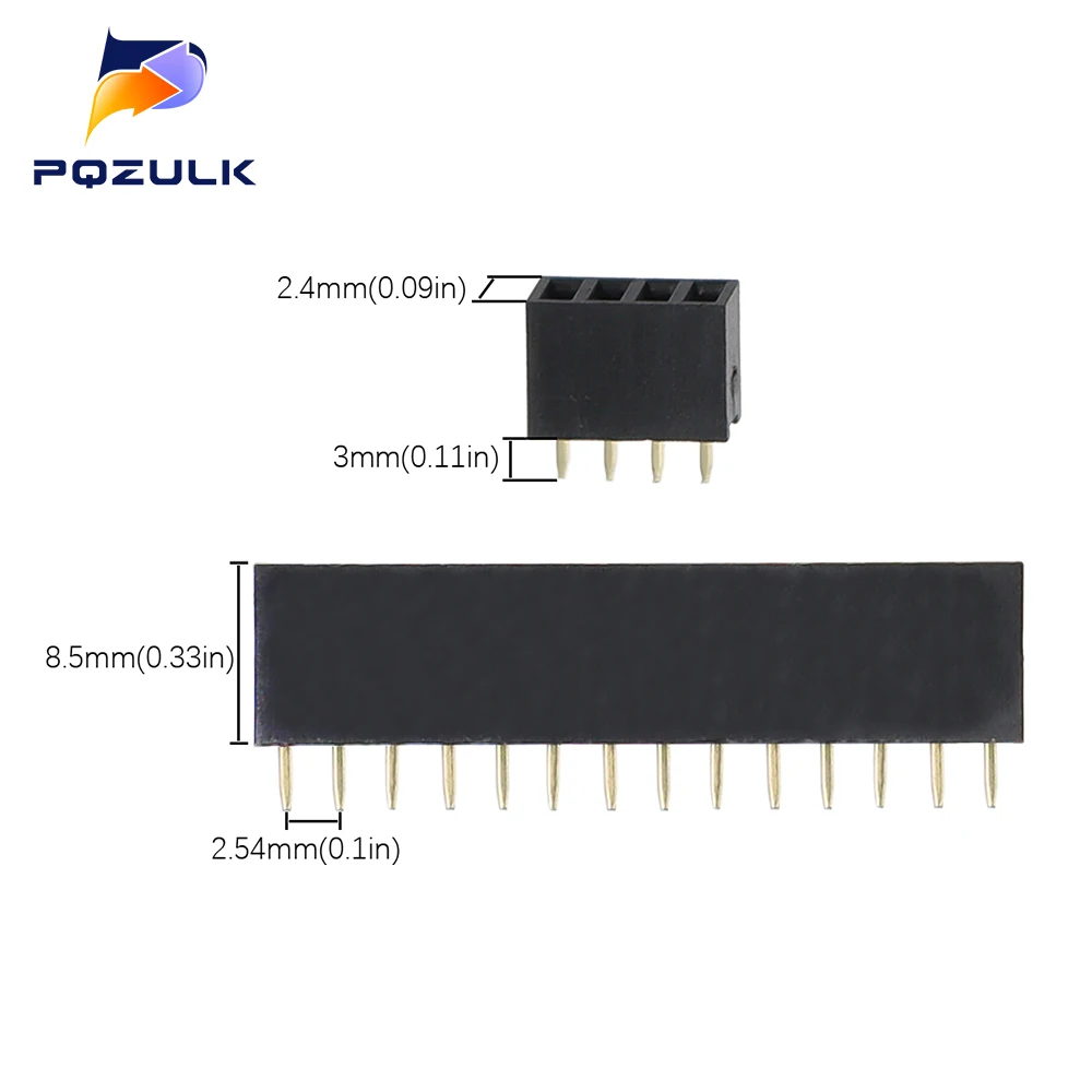 2.54mm Single Row Female 2~40P PCB socket Board Pin Header Connector Strip Pinheader 2/3/4/6/10/12/14/16/20/40Pin For Arduino