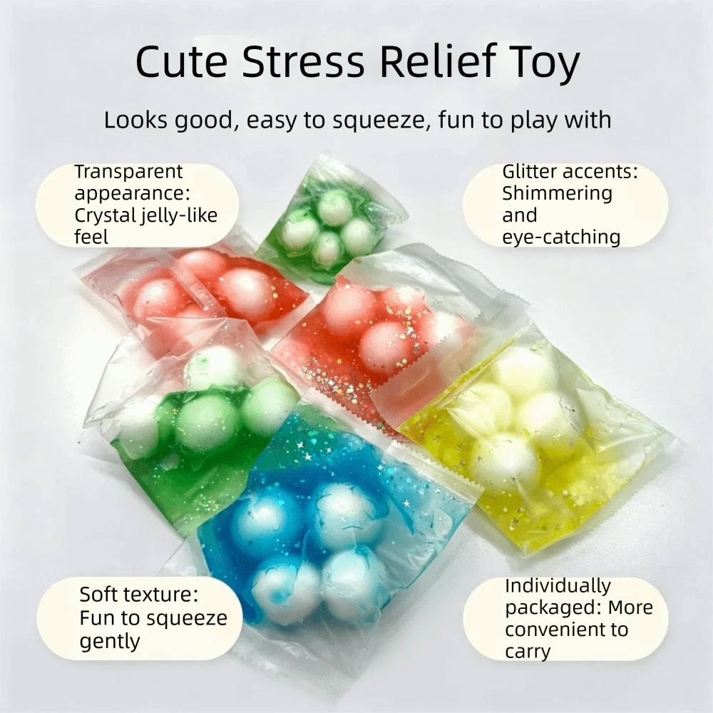 Wax Coating Crispy Handmade Ball Handmade Crunch Sound Sensory Dumpling Squishy Round Ball Pinch Fidget Squeeze Bag Desktop Gift
