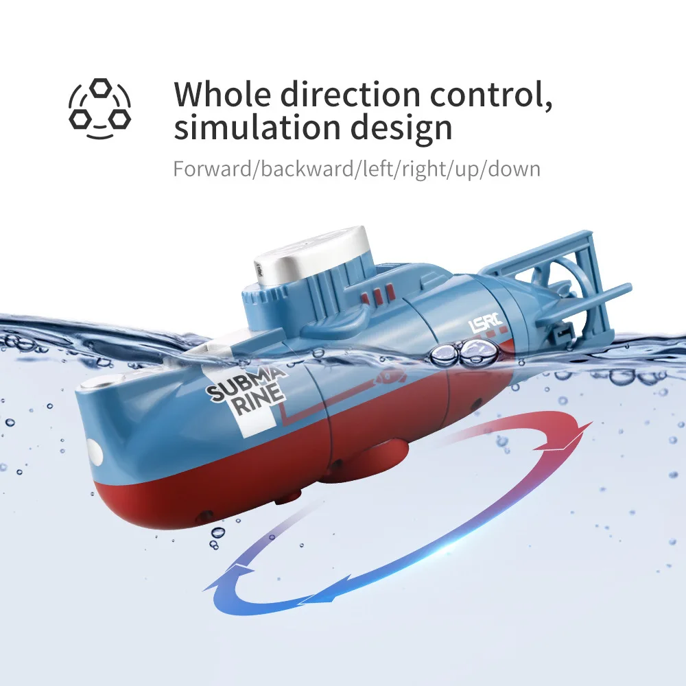 Mini RC Submarine for Kids - Remote Control Boat with 0.1m/s Speed Waterproof Diving Simulation Model Toy for Christmas - view 5