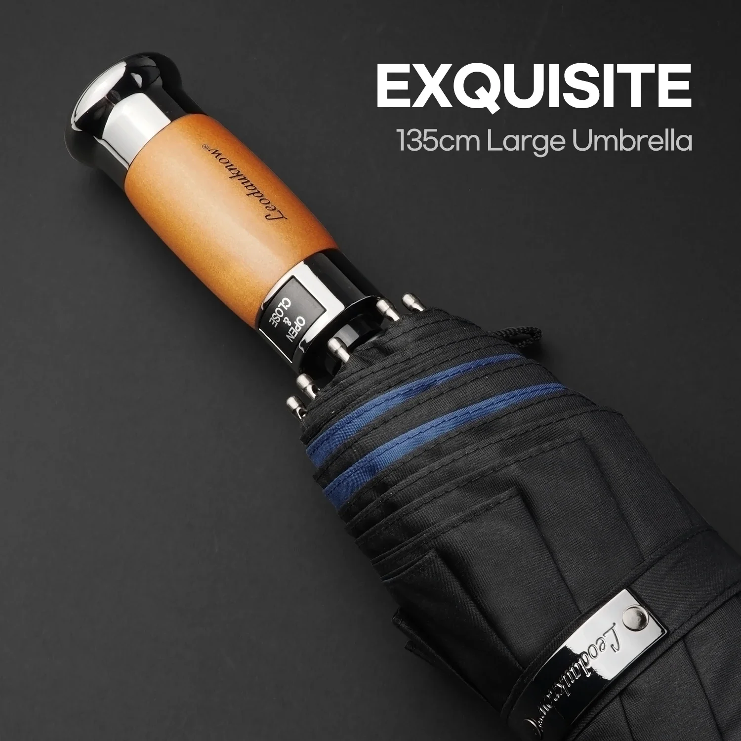 Genuine Brand Large Automatic Umbrella 1.25 meter Business Men Folding Umbrella Rain Windproof Double Layer Golf Umbrellas Male