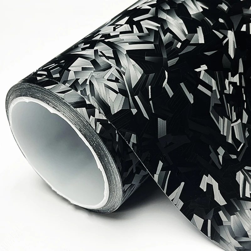 

Premium PET Black Forged Carbon Fiber Vinyl Wrap Film With Air Release Self Adhesive DIY Car Motorcycle Bicycle Sticker Decal
