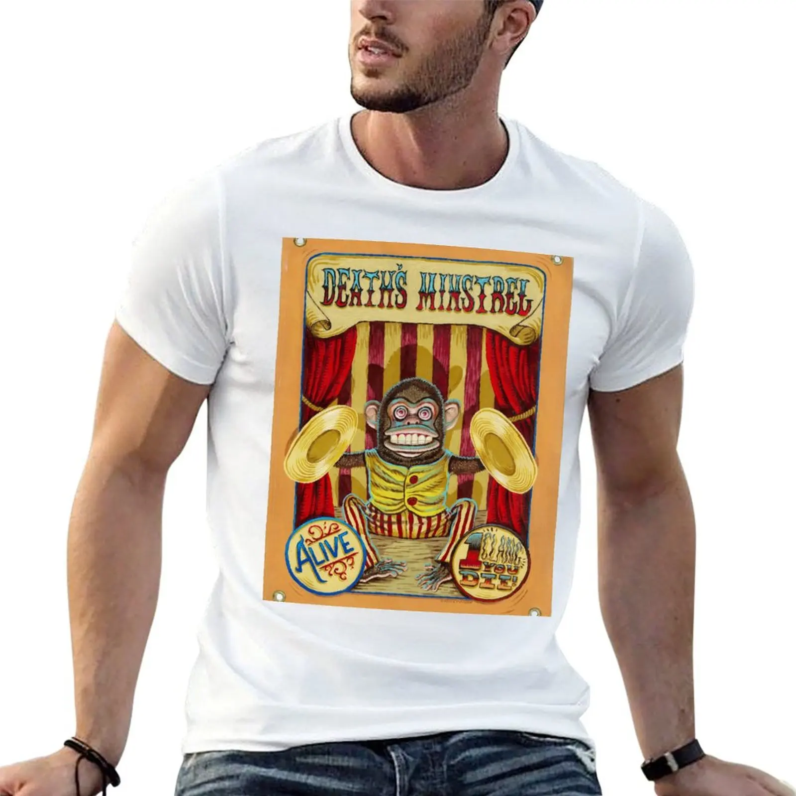 

Death's Minstrel: Jolly Chimp Sideshow Banner T-Shirt t shirts for man cotton t shirts for man cotton funny T-Shirt