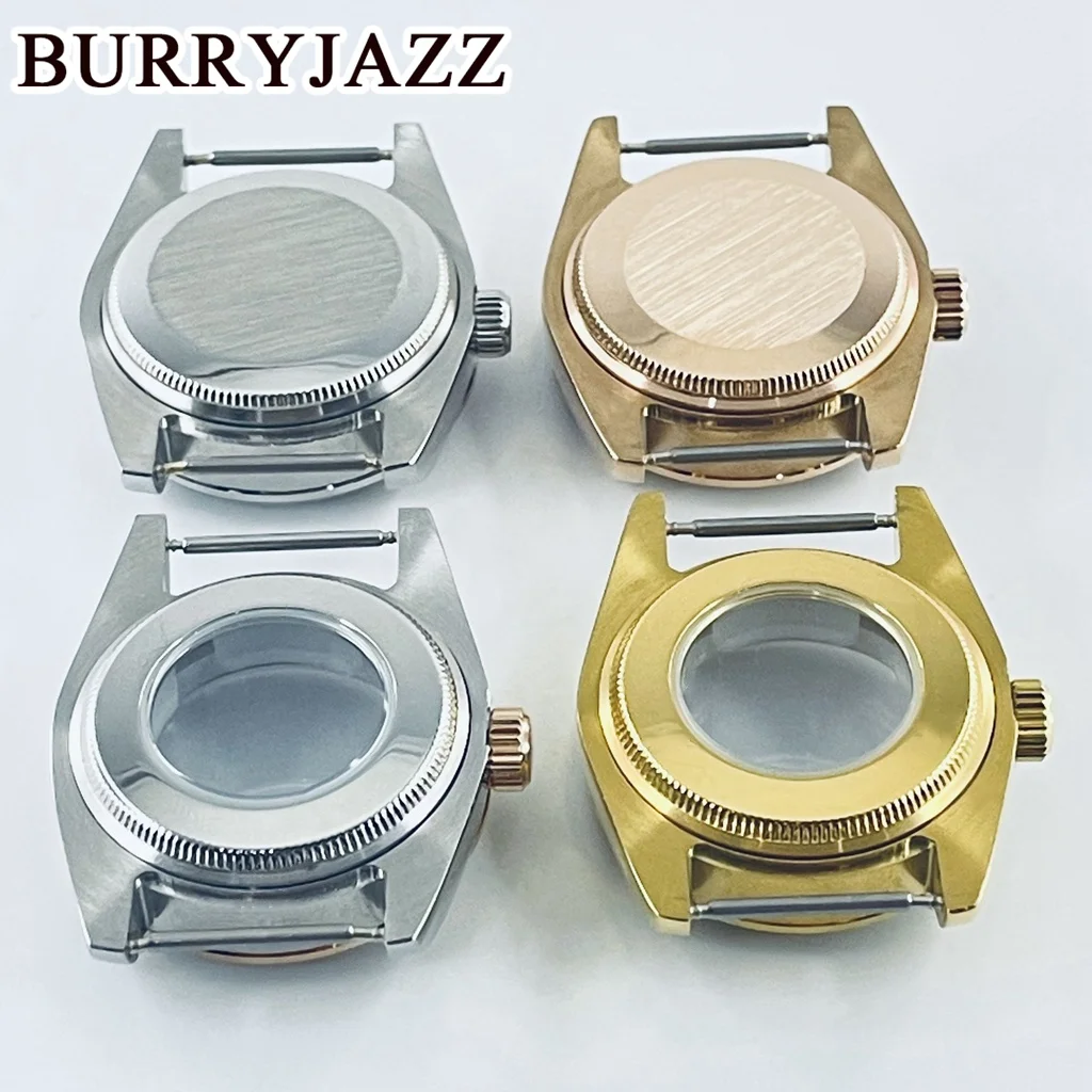 BURRYJAZZ 31mm NH05 NH06 Watch Case Silver Rose Gold Stainless Steel Case With Sapphire Crysta Waterproof - view 6