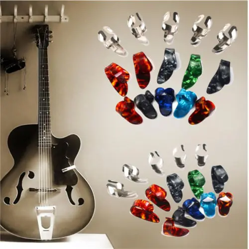 

15 Pcs Guitar Finger Cots Set Picks Thumb Classical Lightweight for Acoustic Grip