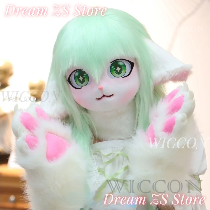 

Cute Fursuit Kigurumi Headsets Furry Cosplay Costumes Rubbit Doll Cat Costumes Animal Heads Wearable Kig Headsets Animal Costume