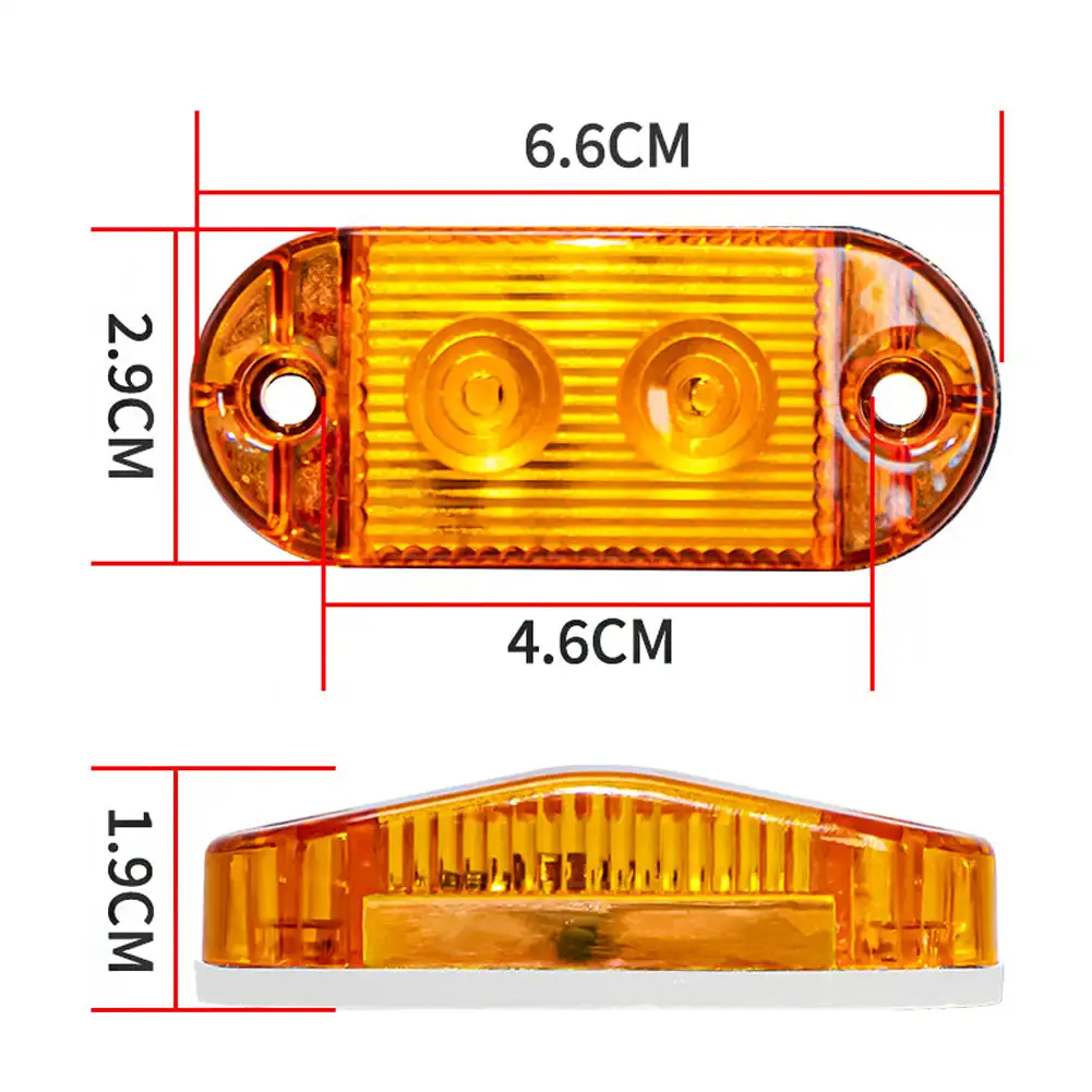 2 LED Car Truck Side Marker Lights External Square Lights Warning Tail Light Auto Trailer Truck Lorry Clearance Lamps 12-36V