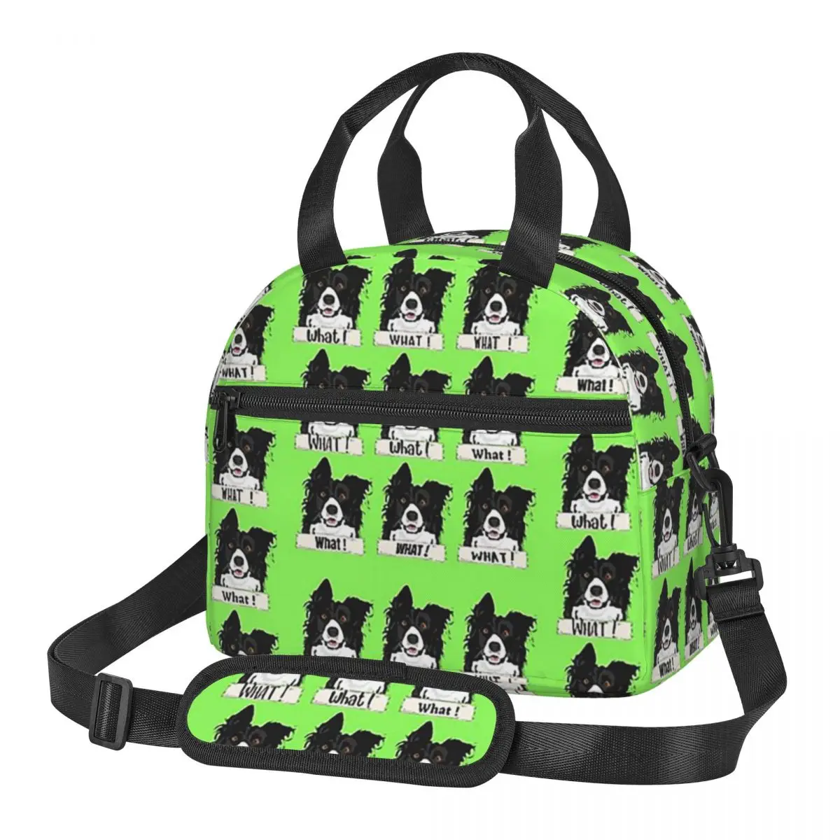 

Изолированная сумка для обеда с изображением бордер-колли, наклейками и подарками, для женщин, для пикника, для хранения продуктов, портативный термоконтейнер для еды