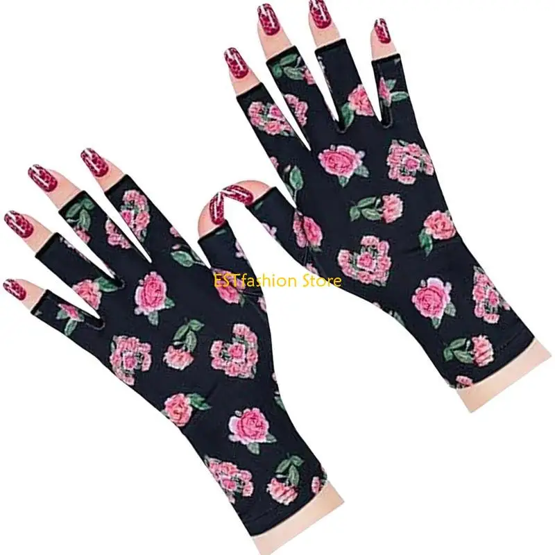 Y5GC Comfortable Half Finger Gloves Stretchy Gloves for Office Driving and Cycling