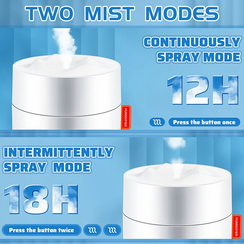 Увлажнитель воздуха ультразвуковой, 500 мл, с USB-зарядкой