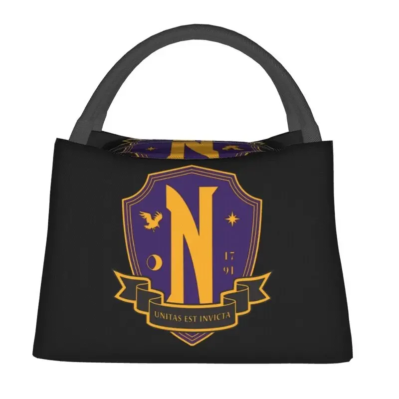 Wednesday Addams Nevermore Academy Insulated Lunch Bag for Women Portable Cooler Thermal Bento Box Office Picnic Travel