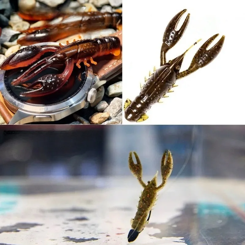 6 Stück schwimmende künstliche Krebs-Softköder (Wackel-Garnelen) 6,5 cm, Garnelen-Imitat-Köder zum Back-Trolling auf Mandarinfische – Detail 4