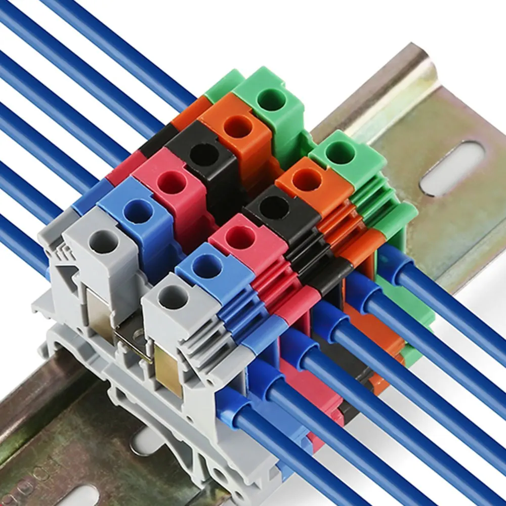 4PCS Terminal Connector UK-2.5/3/5 Wire Electrical Connector Screw Cable Din Rail Terminal Blocks Strip Power Distribution Block