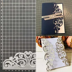 Lace Heart Border Greeting Card Metal Cutting Dies Stencil Scrapbook Album Stamp Paper Card Embossing Decor Craft Knife Mould