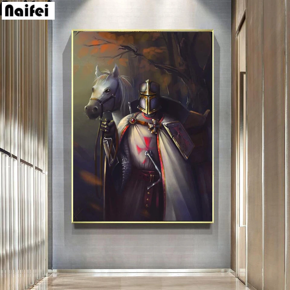 Tempeliers Knights Templar 5d diy Diamond Painting Chevaliers Templiers Full Drill Embroidery Cross Stitch Home Decoration