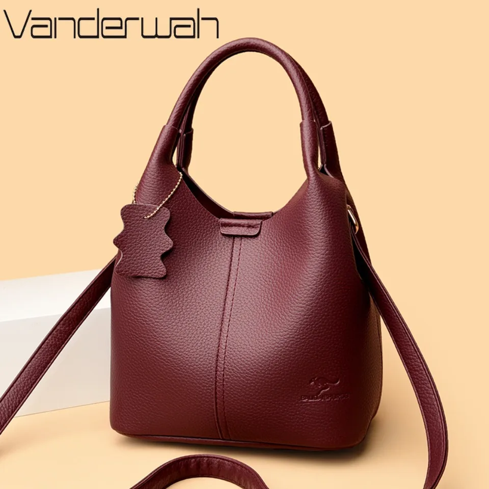 

Оригинальная брендовая женская сумка-ведро из мягкой искусственной кожи, высококачественная сумка-тоут, дамская сумка через плечо, сумка-кроссбоди, сумка с верхней ручкой для повседневного использования