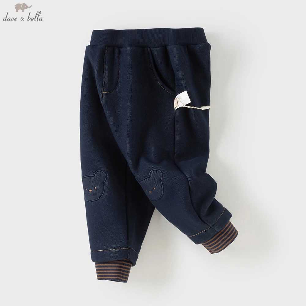 

Dave Bella Children Autumn Winter Velvet Thicken Cargo Pants Elastic Waist Casual Sports Jogger Warn Trousers DB4253910