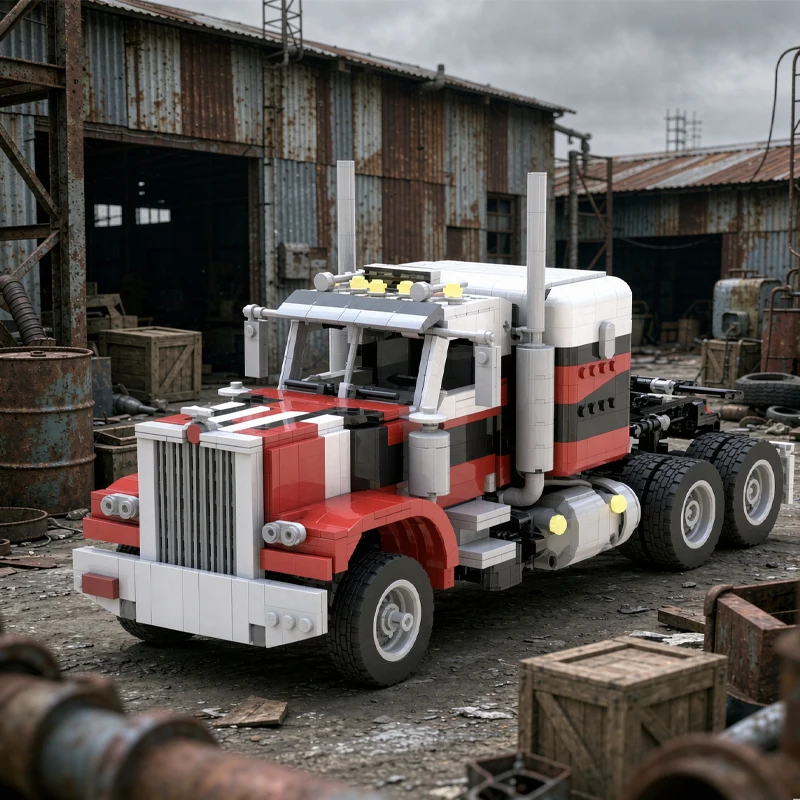 Semi-truck Mechanical Building Block Module MOC-138325 Trailer Assembly Toy Model 1538 Pieces Birthday Gift Christmas Toy