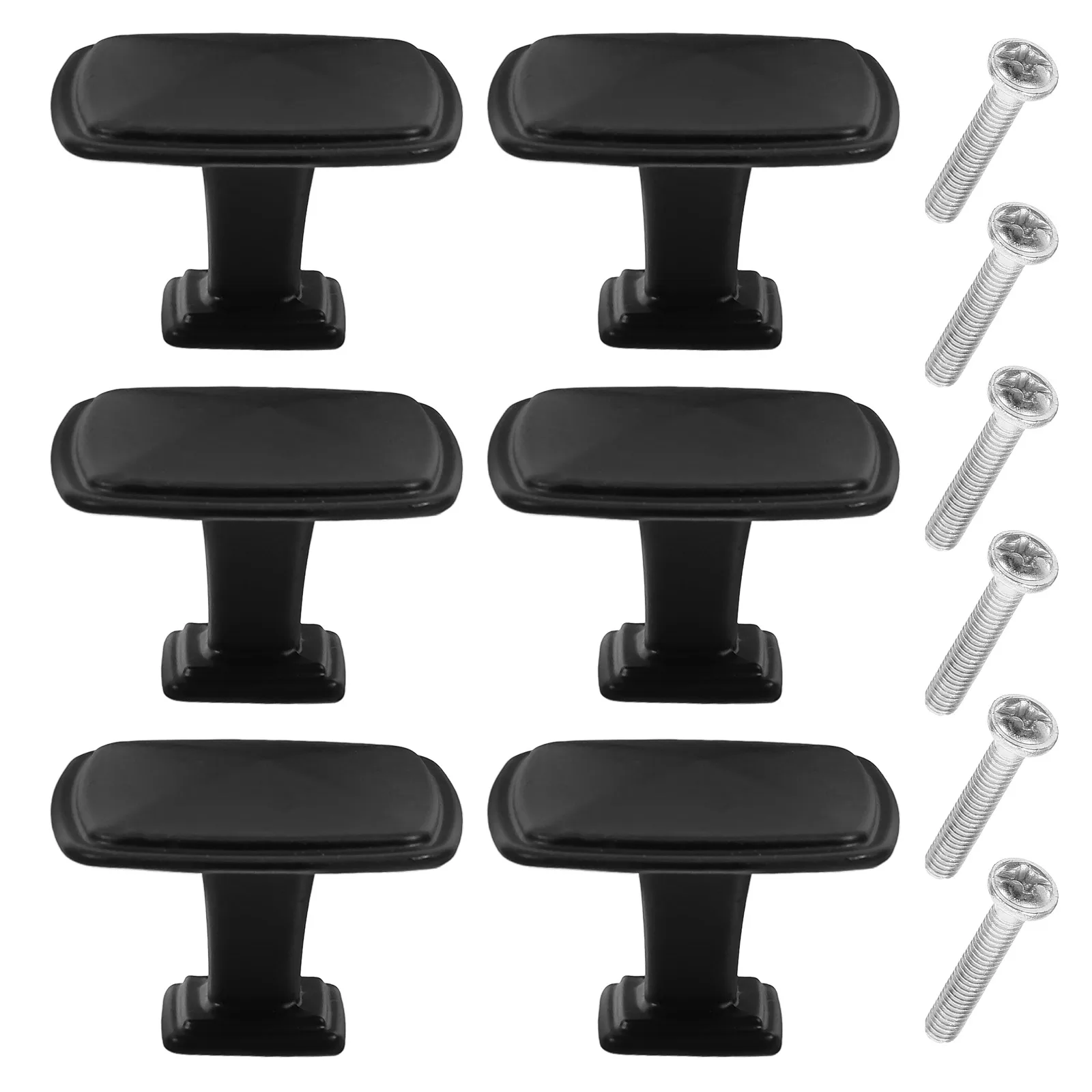

6pcs Cabinet Handle Drawer Knobs 1 18X0 79inch Black Aluminum Alloy Furniture Hardware Easy Install Kitchen Bathroom