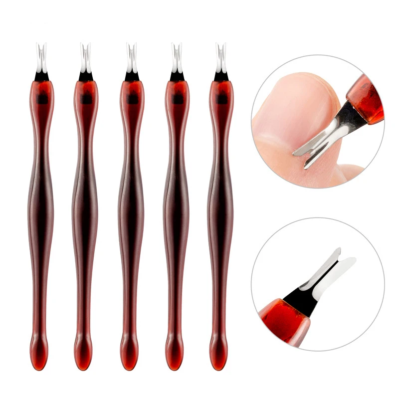 【Venta de liquidación】 3 unids/set manicura limpia uñas piel muerta tenedor cuchara para empujar el cutícula cuchillo exfoliante herramientas de Arte de uñas
