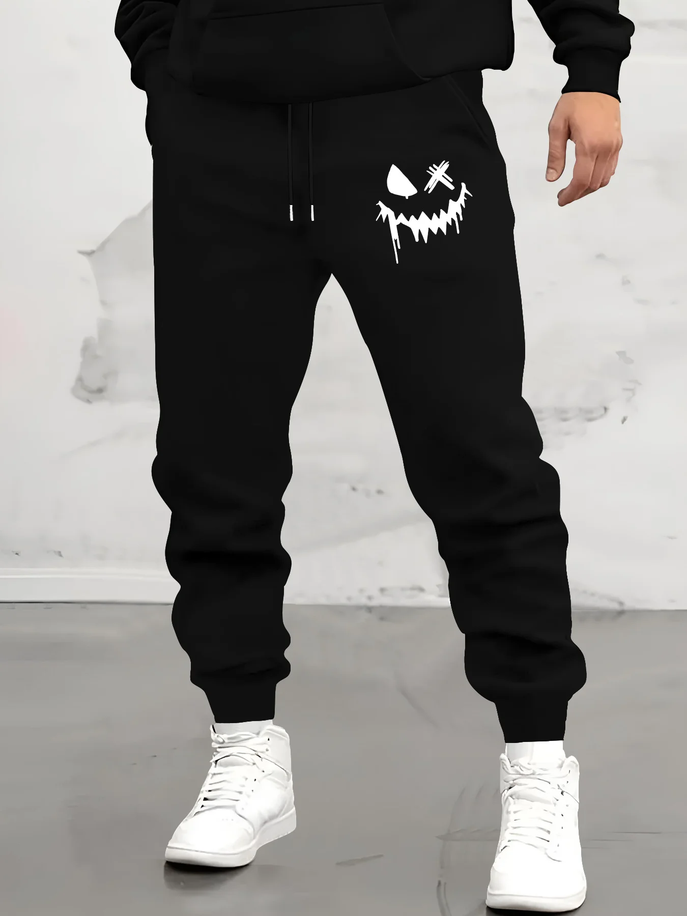 

Мужские повседневные спортивные штаны с принтом дьявола и улыбки, удобные спортивные штаны на шнурке, весенние и осенние повседневные брюки