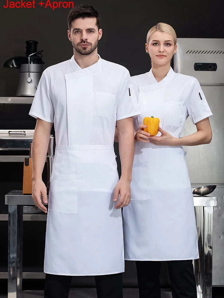Hotelkantine Terug Keuken Chef Uniform Bakken Kok Werkkleding Restaurant Koken Shirt Catering Kostuum of Jas Schort