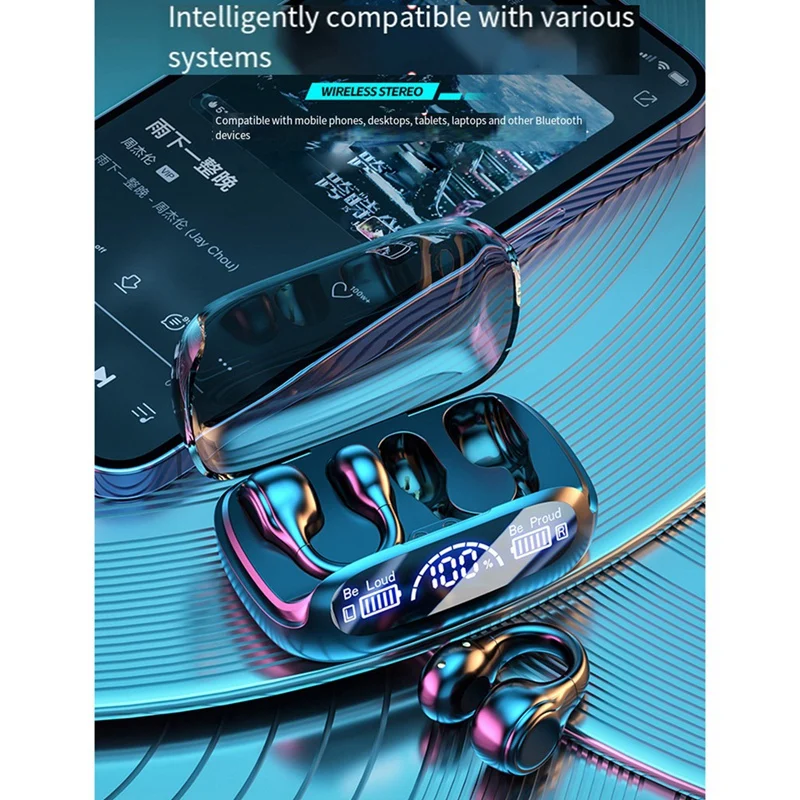 Hanging Ear Wireless Headset Air Conduction Earphone Bluetooth 5.3 Stereo Headset Wireless Charging Earphone