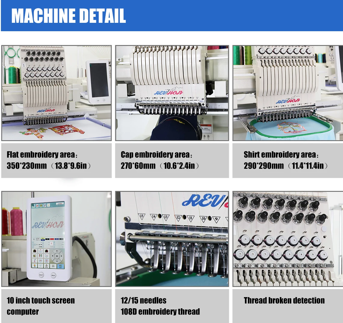 2026 Home Use Table Mini Computerized Cap Embroidery Machine with 12 Needles Single Head 1200 RPM Motor & Engine Core Components
