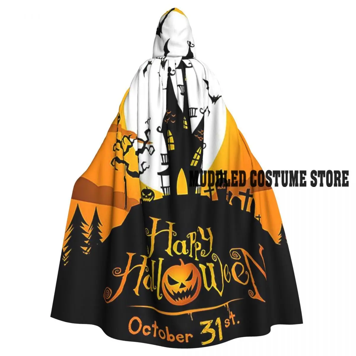 

Призрак тыква Хэллоуин длинный плащ с капюшоном ведьма средневековый костюм косплей накидка Хэллоуин вампир для взрослых унисекс