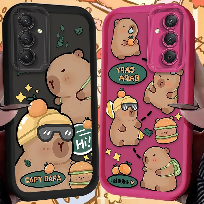 Lovely Cool Capybara Case for Samsung Galaxy A35 A55 A15 A25 A16 A06 A05 A05S A24 A13 A23 A12 A22 A32 A52 A71 A51 4G Back Cover