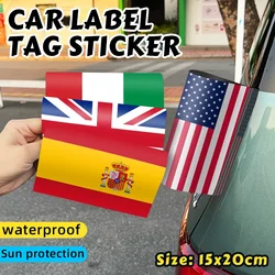 1PCS Flag Car Washing Label Logo Sticker United States Creative Waterproof Sunscreen Window Rear Door Decoration Toy Sticker