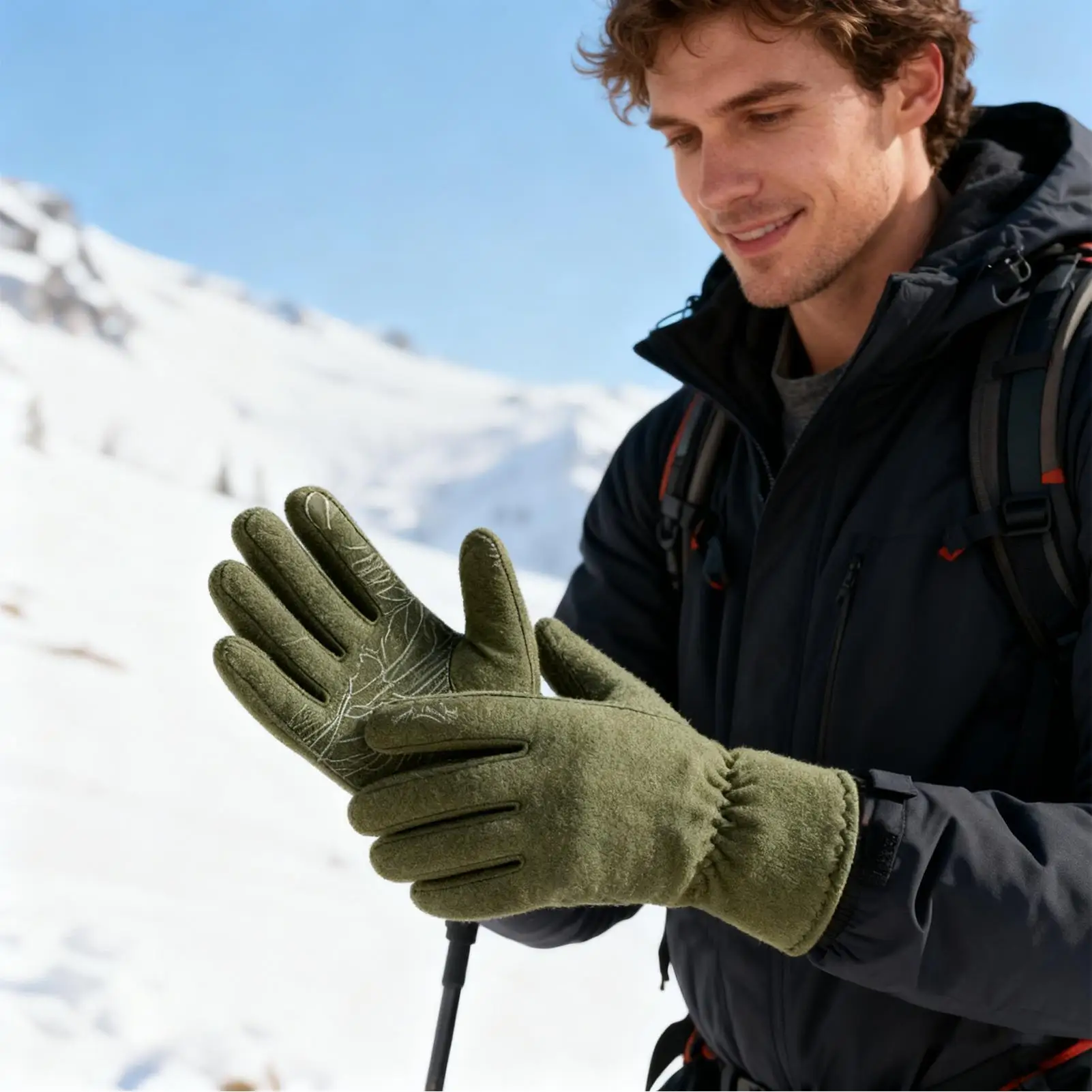Women's Touchscreen Hiking Gloves Warm & Flexible Outdoor Gloves Cold Weather Gear For Trail Walking Camping Travel Winter Sport - view 5