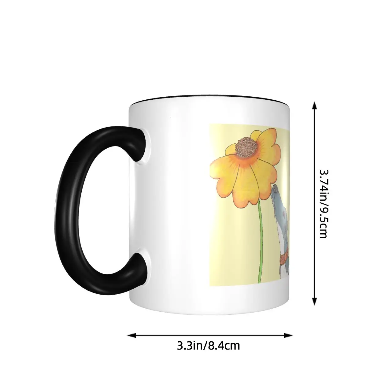 Just Sniffing Sunshine Greyhound Sniffing A Yellow Flower Mug Ceramic Coffee Cups Tea Mugs Milk Cup Drinkware Gifts for Friends