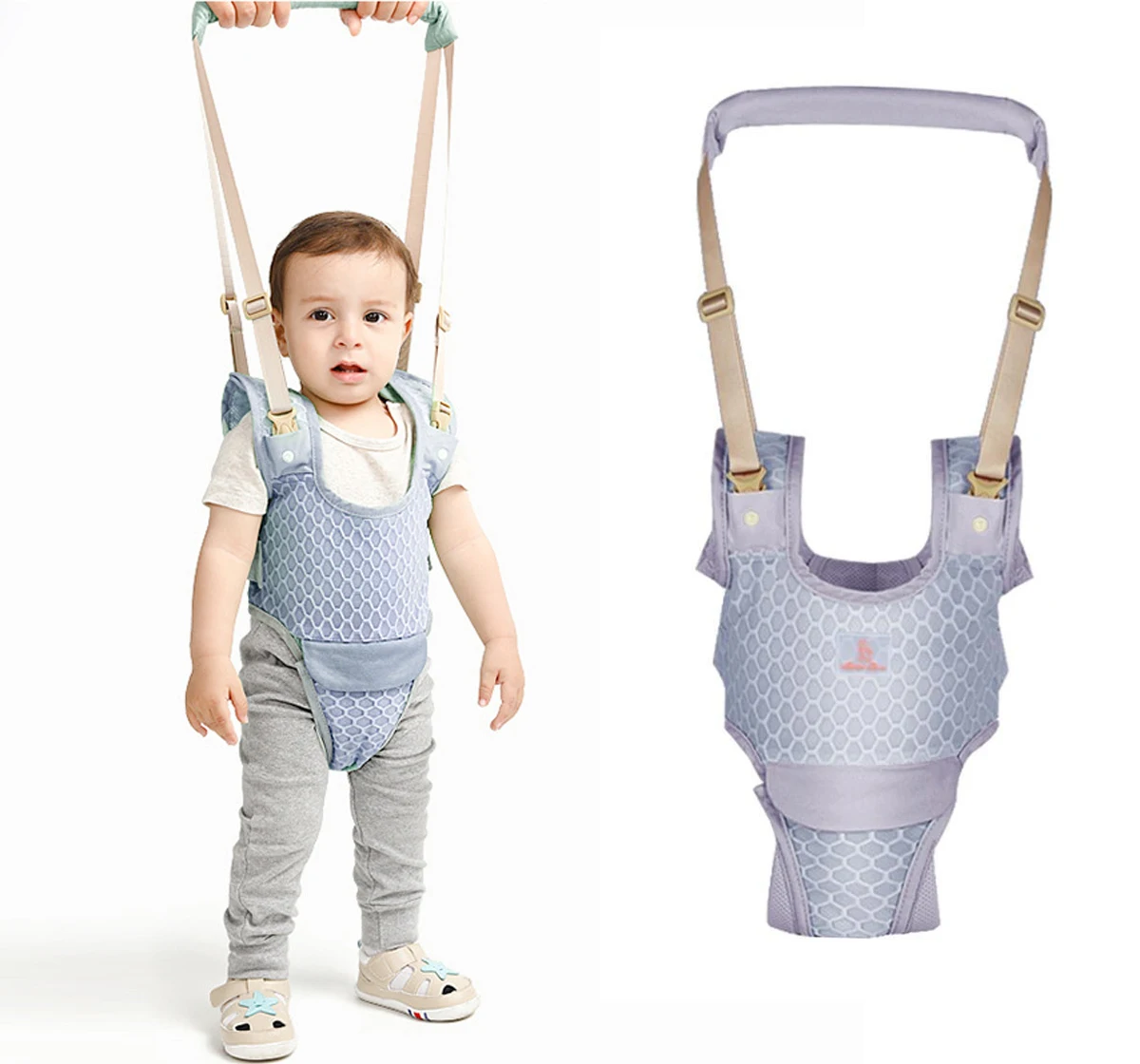 Breathable Baby Walking Harness Handheld Kids Toddler Helper Assistant Adjustable Infant Walker Help Baby Walk Stand up Harness