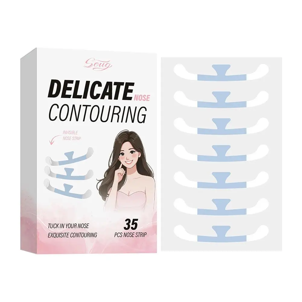 Parche de ala de nariz retráctil para Cosplay, pegatinas de nariz retráctiles invisibles, adelgazantes, alas de belleza finas, herramientas de maquillaje de nariz estrecha para mujer