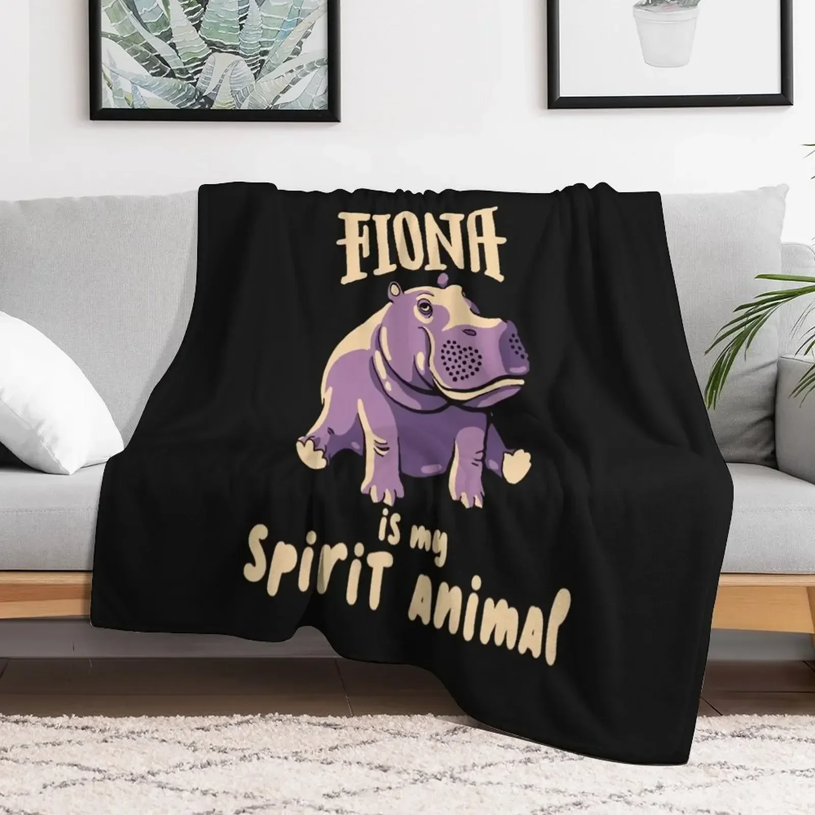 

Fiona The Hippo Spirit Animal Team Fiona Baby Hippo Throw Blanket Giant Sofa Bed covers Plush Sofa Blankets