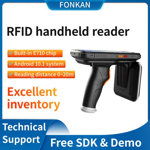 UHF RFID 휴대용 터미널 리더, 재고 시스템용, 안드로이드 10.0 블루투스 UHF 휴대용 리더, 860mhz, 960mhz