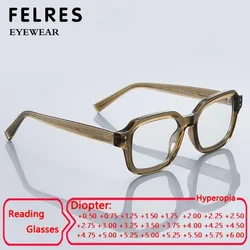 FELRES Men Square Anti blue light Reading Glasses Woman Prescription Glasses Optical Glasses Acetate Glasses Frame Glasses