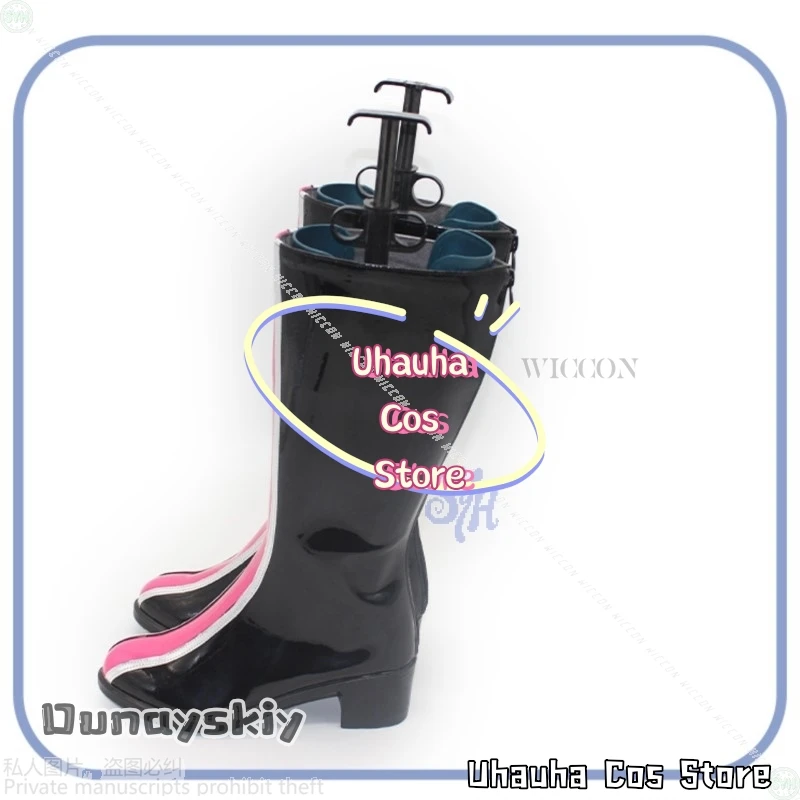 Rumi Huntrix Kpop Demone Cosplay Costume Anime Scarpe Stivali Regina Sexy Y2K Punk In Pelle Tacco Grosso Tubo Alto Stivali Lunghi TUTA