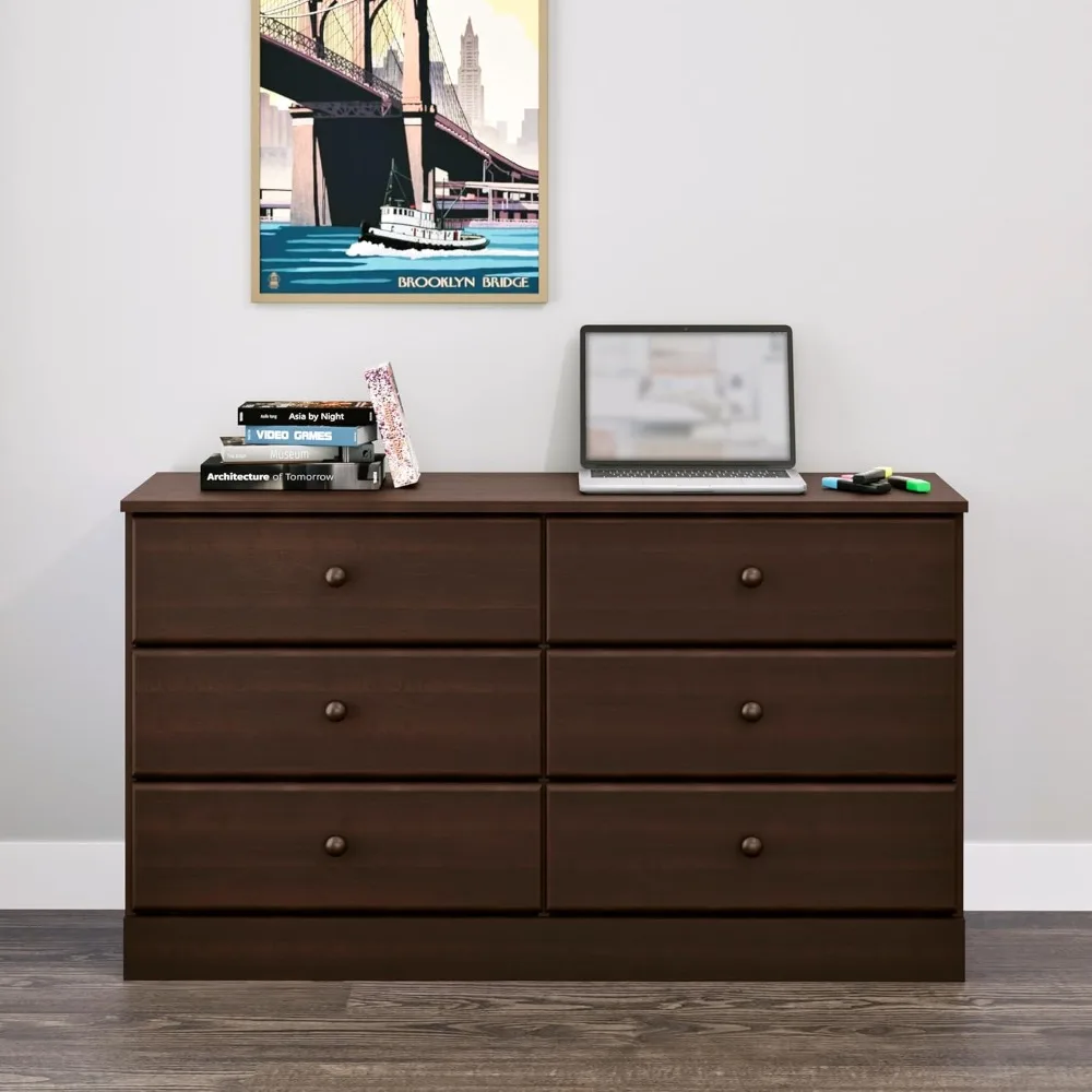

6 Drawer Double Dresser for Bedroom, Wide Chest of Drawers, Bedroom Furniture, Clothes Storage and Organizer,Dresser